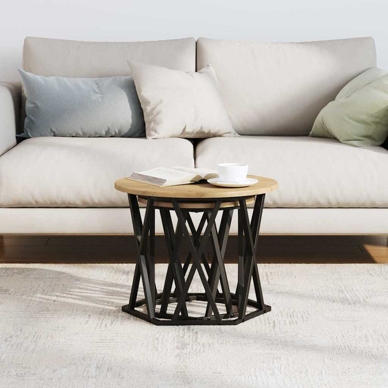 vidaXL Oldal asztal 2 pcs kézműves tölgy 50 x 50 x 40 cm