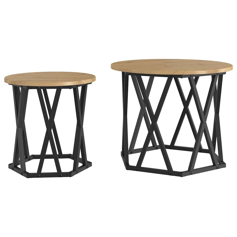 vidaXL Oldal asztal 2 pcs kézműves tölgy 50 x 50 x 40 cm