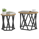 vidaXL Oldal asztal 2 pcs Artisan tölgy 50 x 50 x 40 cm
