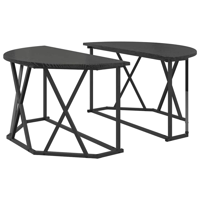vidaXL Dohányzóasztal Musta tammi 80 x 80 x 42 cm Műszaki fa és acél