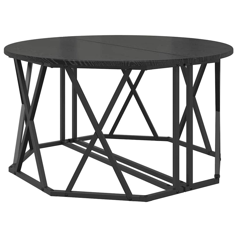 vidaXL Dohányzóasztal Musta tammi 80 x 80 x 42 cm Műszaki fa és acél