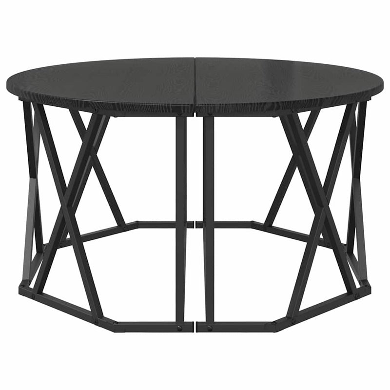 vidaXL Dohányzóasztal Musta tammi 80 x 80 x 42 cm Műszaki fa és acél