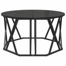 vidaXL Dohányzóasztal Fekete tölgy 80 x 80 x 42 cm Műszaki fa és acél