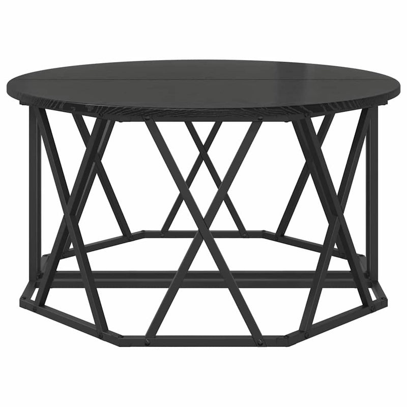 vidaXL Dohányzóasztal Musta tammi 80 x 80 x 42 cm Műszaki fa és acél