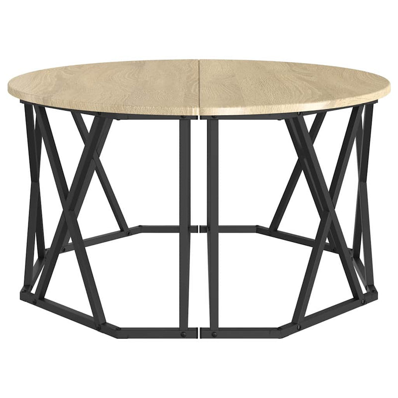 vidaXL Dohányzóasztal sonoma tölgy 80 x 80 x 42 cm Műszaki fa és acél