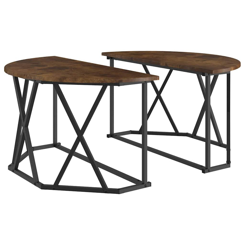 vidaXL Dohányzóasztal Füstölt tölgy 80 x 80 x 42 cm Műszaki fa és acél