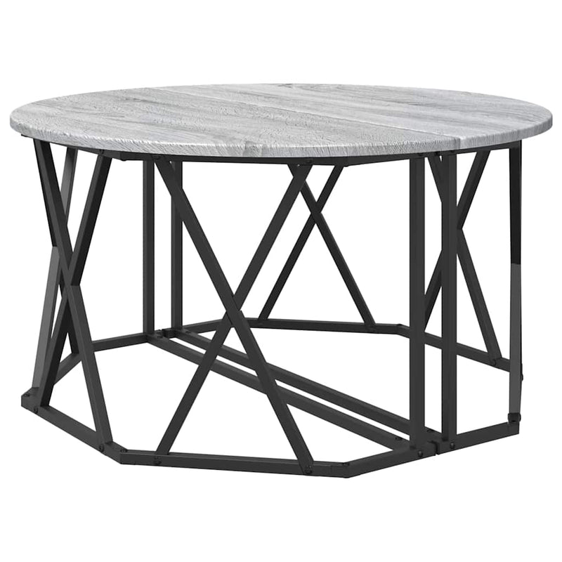 vidaXL Dohányzóasztal Szürke sonoma 80 x 80 x 42 cm Műszaki fa és acél
