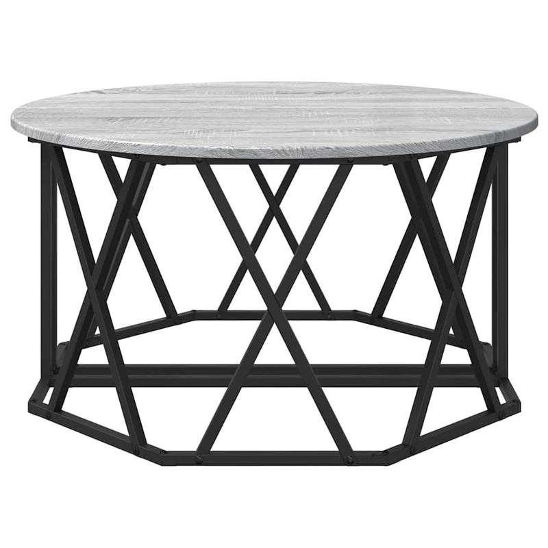 vidaXL Dohányzóasztal Szürke sonoma 80 x 80 x 42 cm Műszaki fa és acél