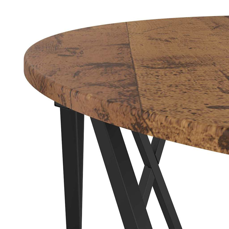 vidaXL Dohányzóasztal Régi fa 80 x 80 x 42 cm Műszaki fa és acél