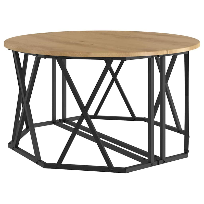 vidaXL Dohányzóasztal Artisan tölgy 80 x 80 x 42 cm Műszaki fa és acél