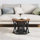 vidaXL Fészek oldalsó asztal 3 pcs Öreg fa Műszaki fa és acél