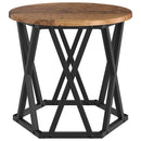 vidaXL Fészek oldalsó asztal 3 pcs Öreg fa Műszaki fa és acél