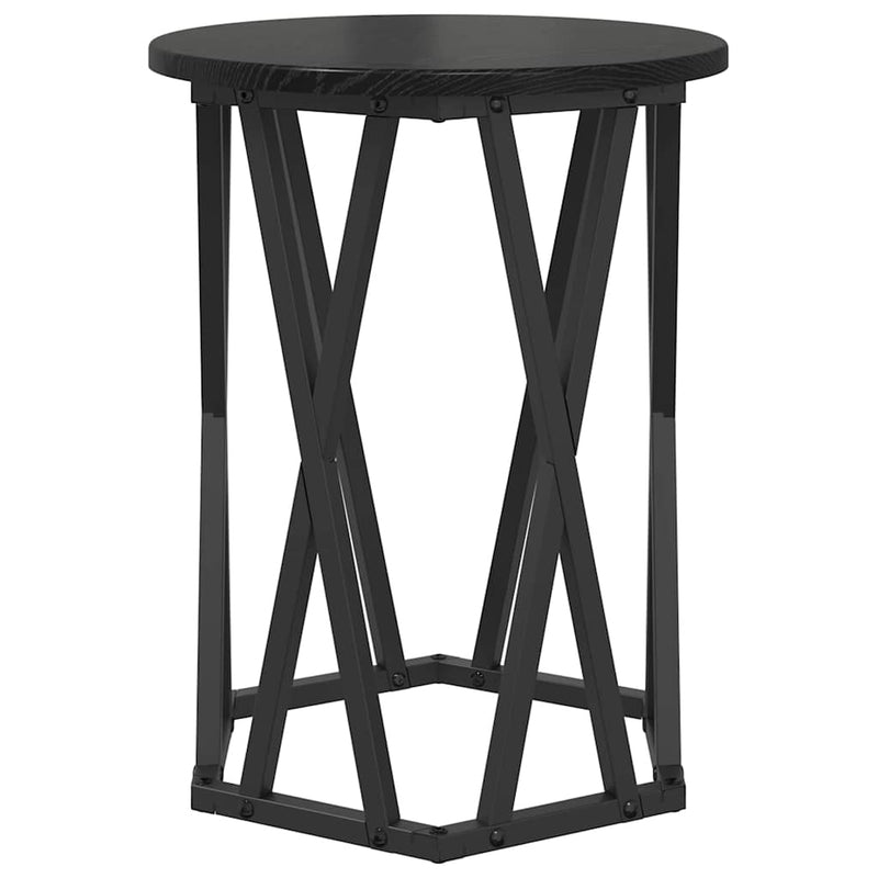 vidaXL Dohányzóasztal 2 pcs Fekete tölgy Műszaki fa és acél