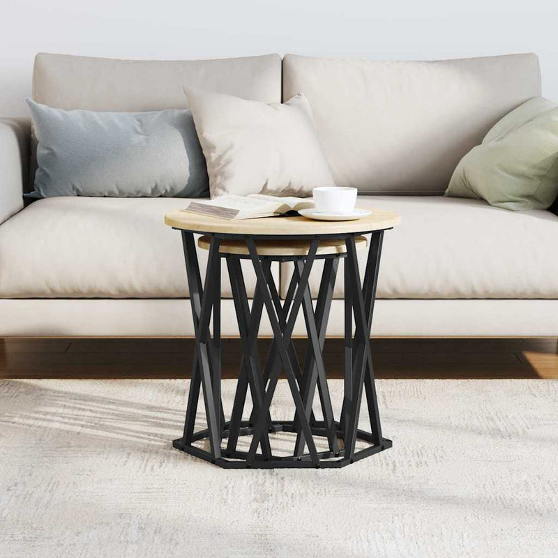vidaXL Dohányzóasztal 2 pcs sonoma tölgy 50 x 50 x 50 cm