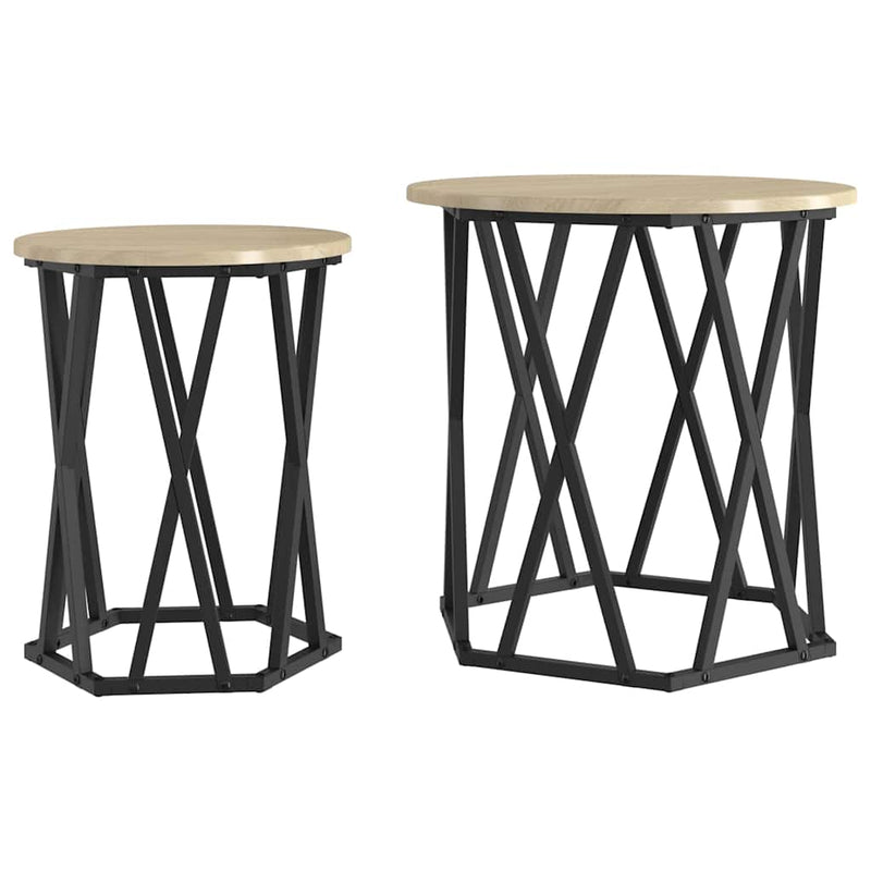 vidaXL Dohányzóasztal 2 pcs sonoma tölgy 50 x 50 x 50 cm