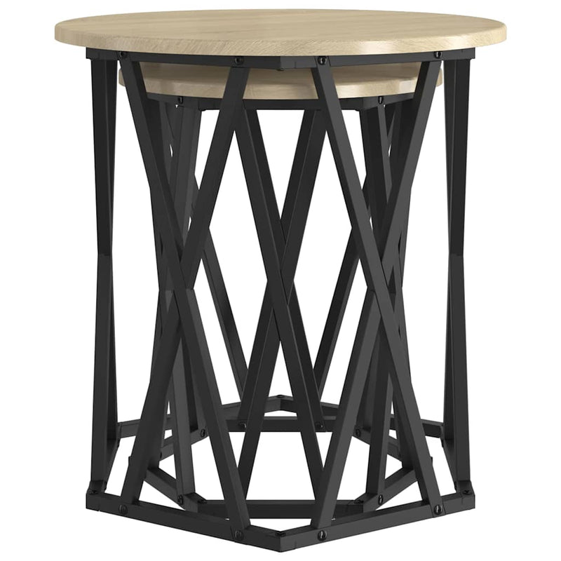 vidaXL Dohányzóasztal 2 pcs sonoma tölgy 50 x 50 x 50 cm