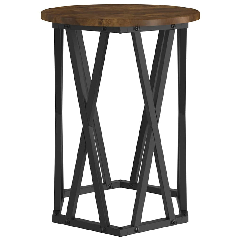 vidaXL Dohányzóasztal 2 pcs Füstölt tölgy Műszaki fa és acél