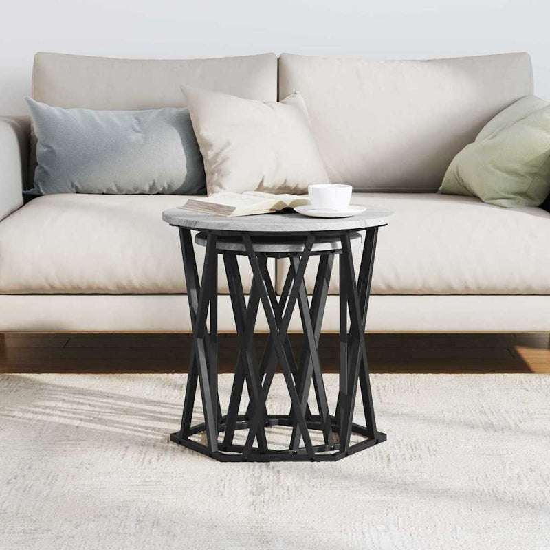 vidaXL Dohányzóasztal 2 pcs Szürke sonoma 50 x 50 x 50 cm
