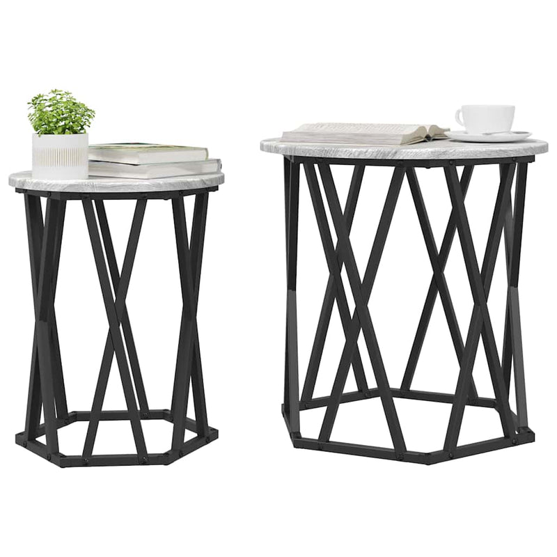 vidaXL Dohányzóasztal 2 pcs Szürke sonoma 50 x 50 x 50 cm
