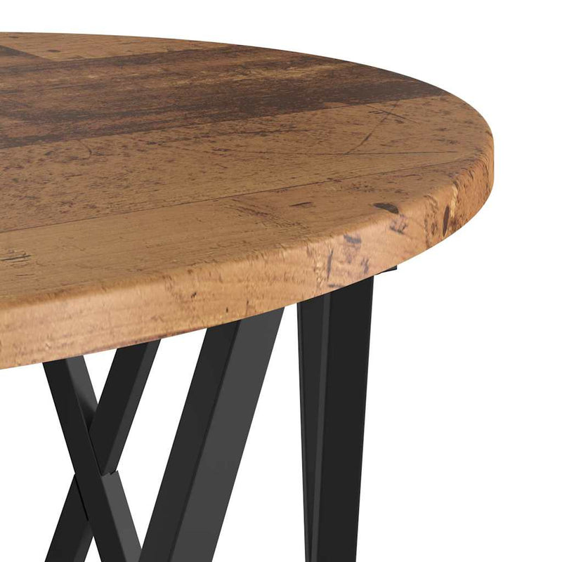 vidaXL Dohányzóasztal 2 pcs Régi fa 50 x 50 x 50 cm Műszaki fa és acél
