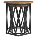 vidaXL Dohányzóasztal 2 pcs Öreg fa Műszaki fa és acél