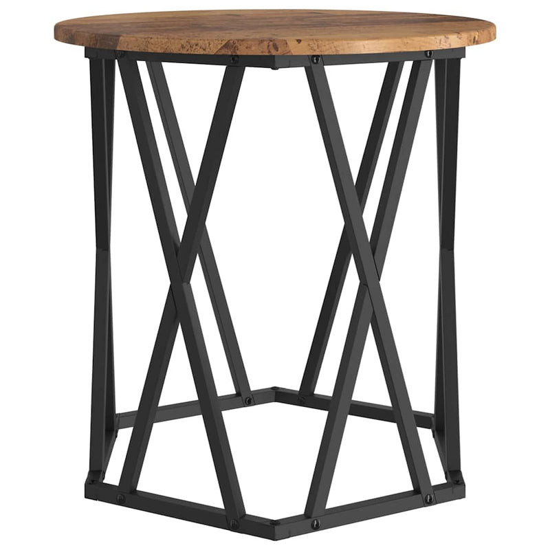 vidaXL Dohányzóasztal 2 pcs Öreg fa Műszaki fa és acél