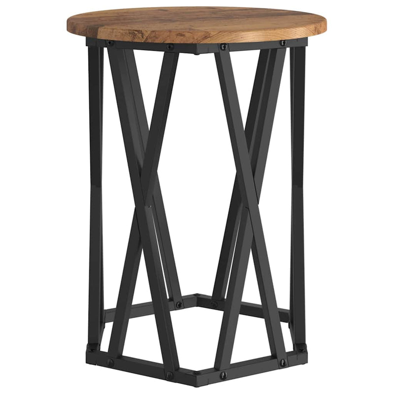 vidaXL Dohányzóasztal 2 pcs Öreg fa Műszaki fa és acél