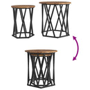 vidaXL Dohányzóasztal 2 pcs Öreg fa Műszaki fa és acél