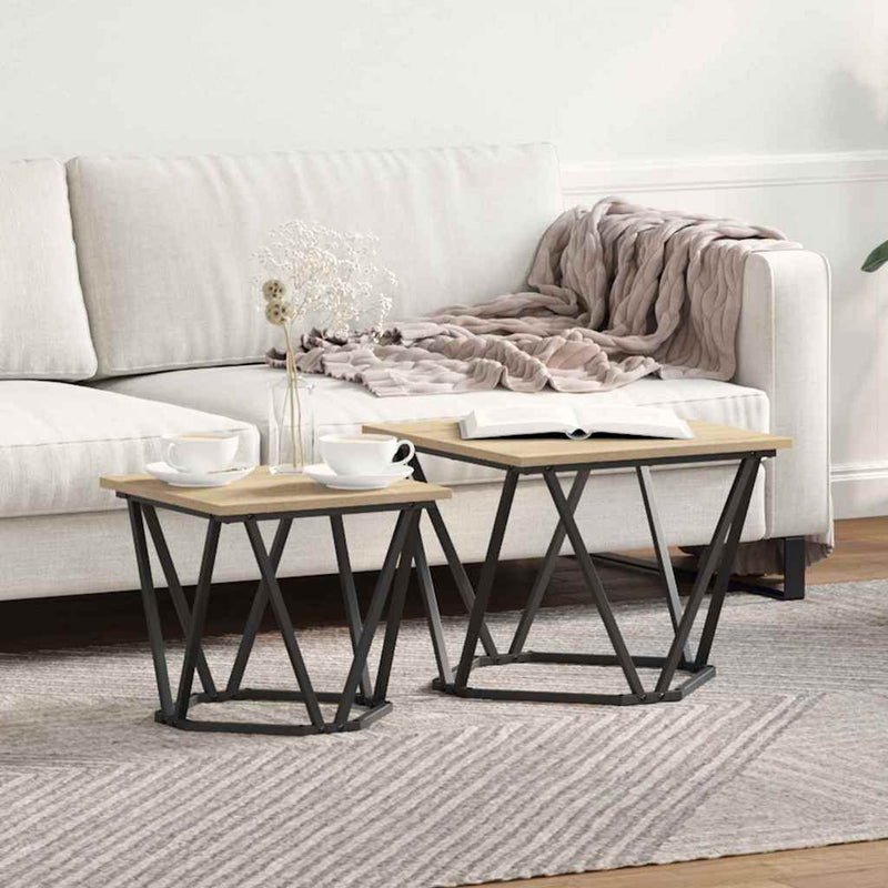 vidaXL Kisasztal készlet 2 pcs sonoma tölgy 50 x 50 x 40 cm