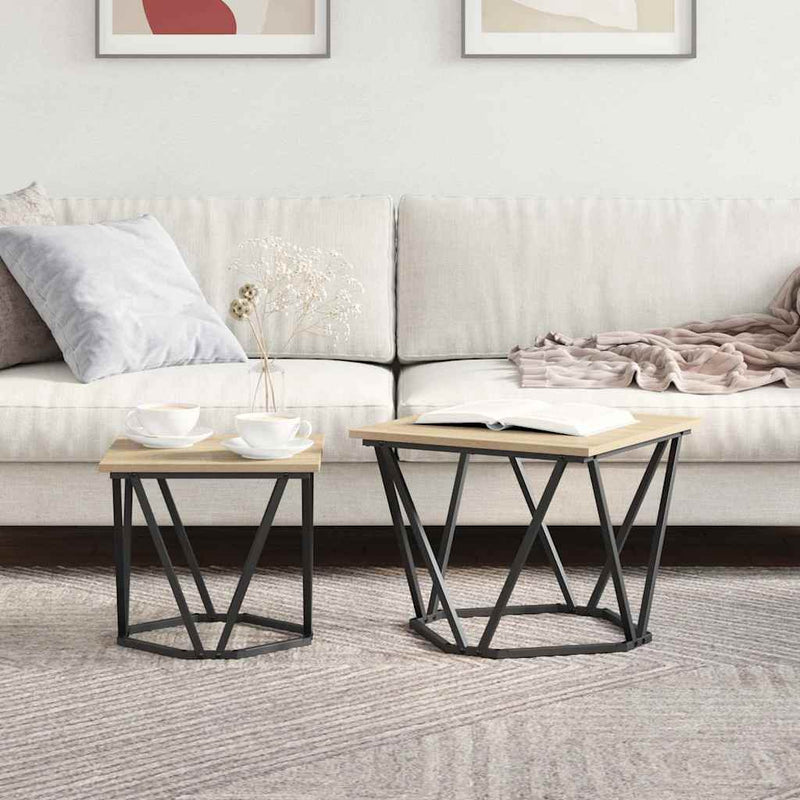 vidaXL Kisasztal készlet 2 pcs sonoma tölgy 50 x 50 x 40 cm