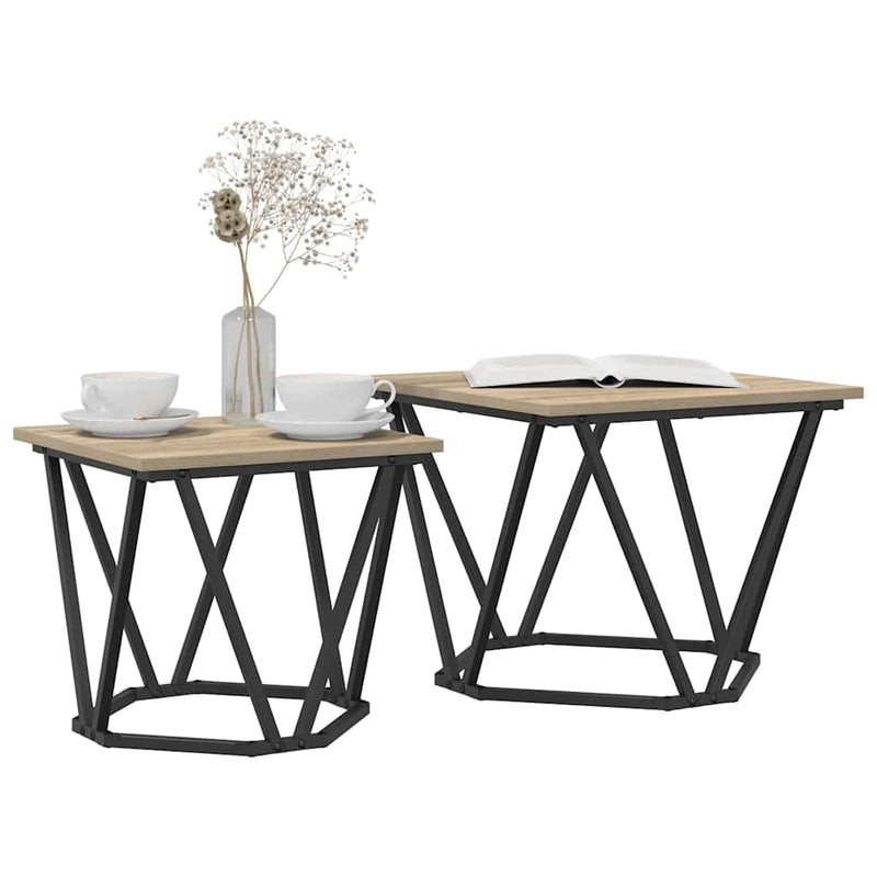 vidaXL Kisasztal készlet 2 pcs sonoma tölgy 50 x 50 x 40 cm
