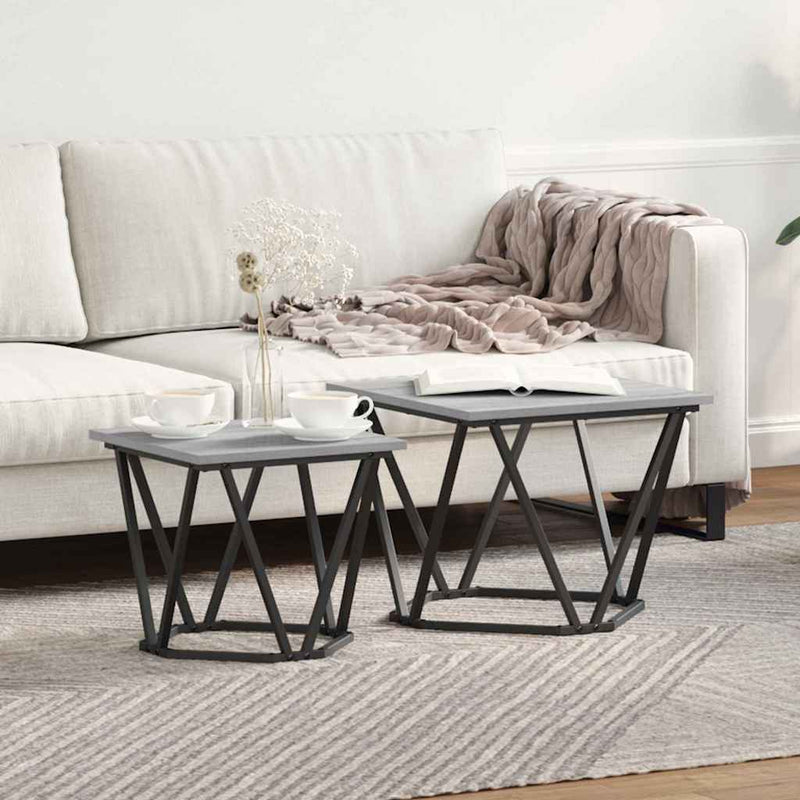 vidaXL Kisasztal készlet 2 pcs Szürke sonoma 50 x 50 x 40 cm