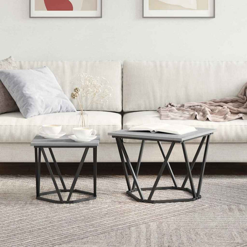 vidaXL Kisasztal készlet 2 pcs Szürke sonoma 50 x 50 x 40 cm