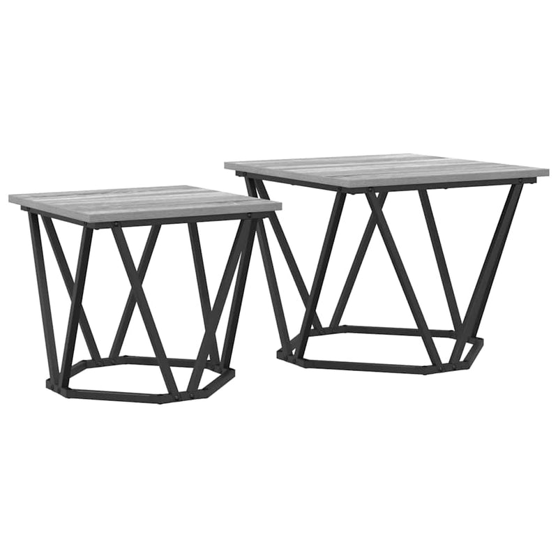 vidaXL Kisasztal készlet 2 pcs Szürke sonoma 50 x 50 x 40 cm