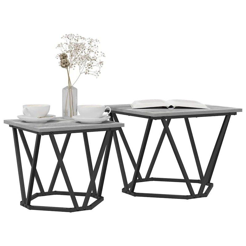 vidaXL Kisasztal készlet 2 pcs Szürke sonoma 50 x 50 x 40 cm