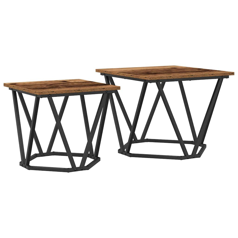 vidaXL Kisasztal készlet 2 pcs Újrahasznosított fa 50 x 50 x 40 cm