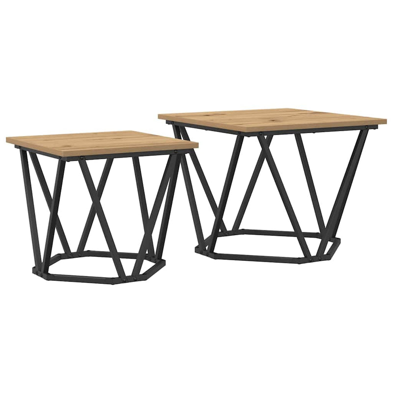 vidaXL Kisasztal készlet 2 pcs kézműves tölgy 50 x 50 x 40 cm