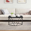 vidaXL Dohányzóasztal Fekete tölgy 80 x 80 x 45 cm Műszaki fa és acél