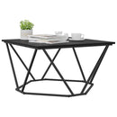 vidaXL Dohányzóasztal Fekete tölgy 80 x 80 x 45 cm Műszaki fa és acél