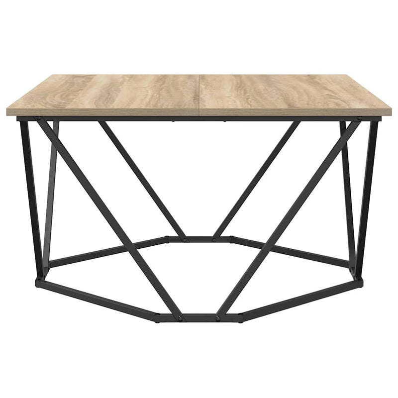 vidaXL Dohányzóasztal sonoma tölgy 80 x 80 x 45 cm Műszaki fa és acél