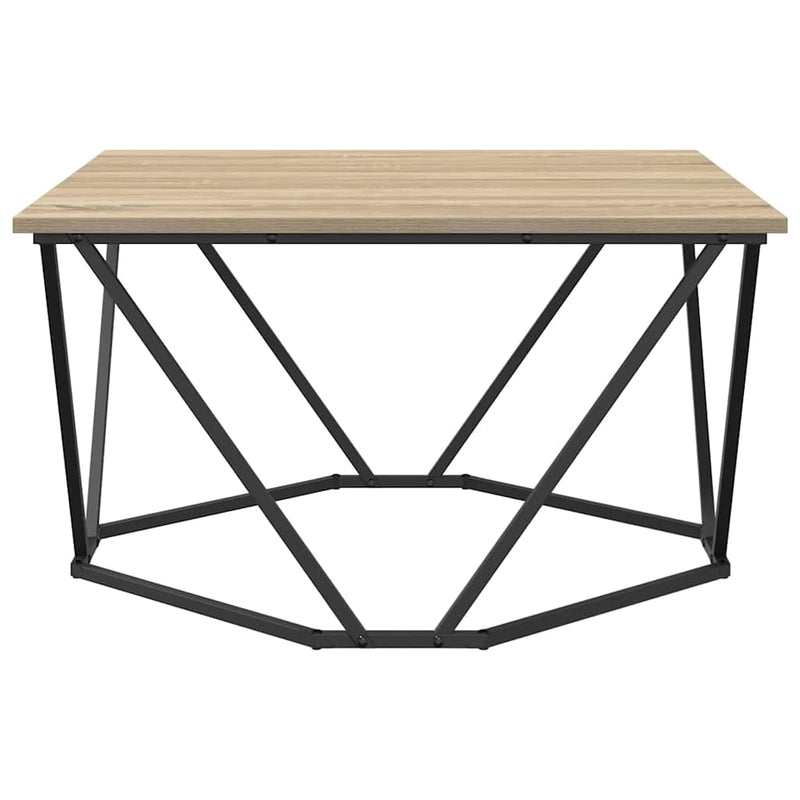 vidaXL Dohányzóasztal sonoma tölgy 80 x 80 x 45 cm Műszaki fa és acél