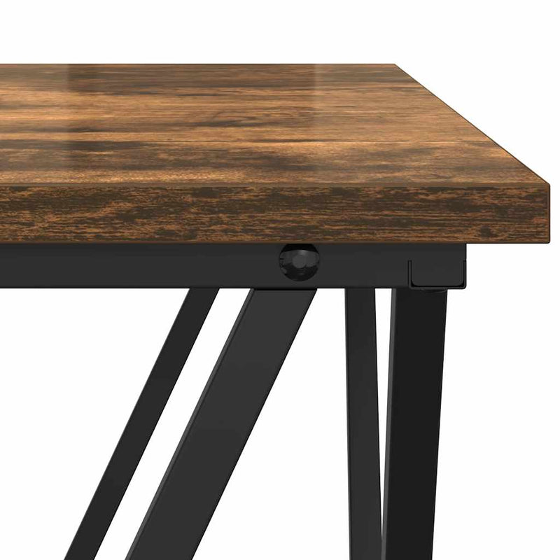 vidaXL Dohányzóasztal Füstölt tölgy 80 x 80 x 45 cm Műszaki fa és acél