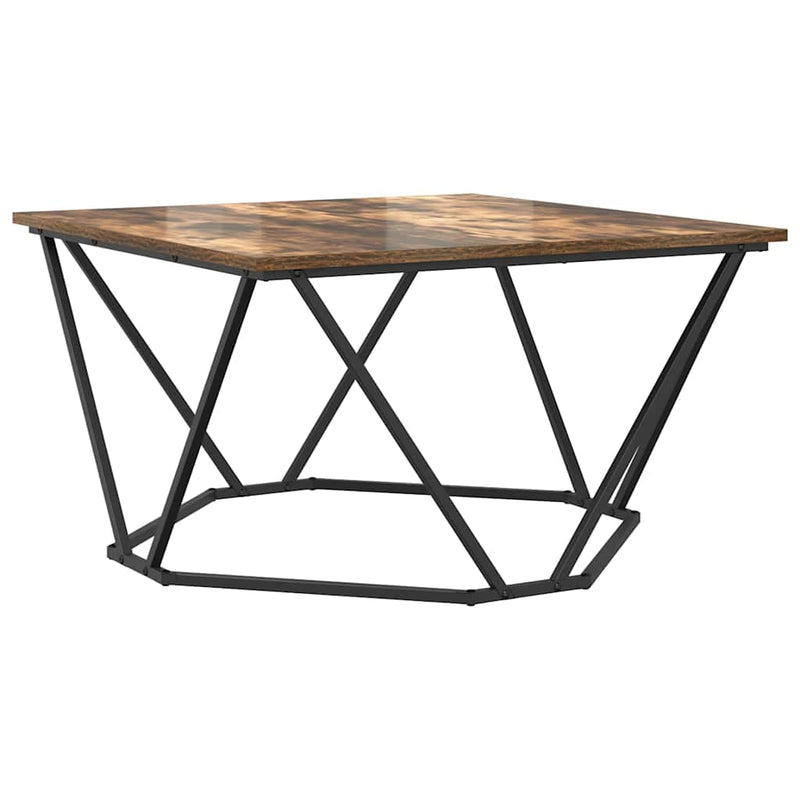 vidaXL Dohányzóasztal Füstölt tölgy 80 x 80 x 45 cm Műszaki fa és acél