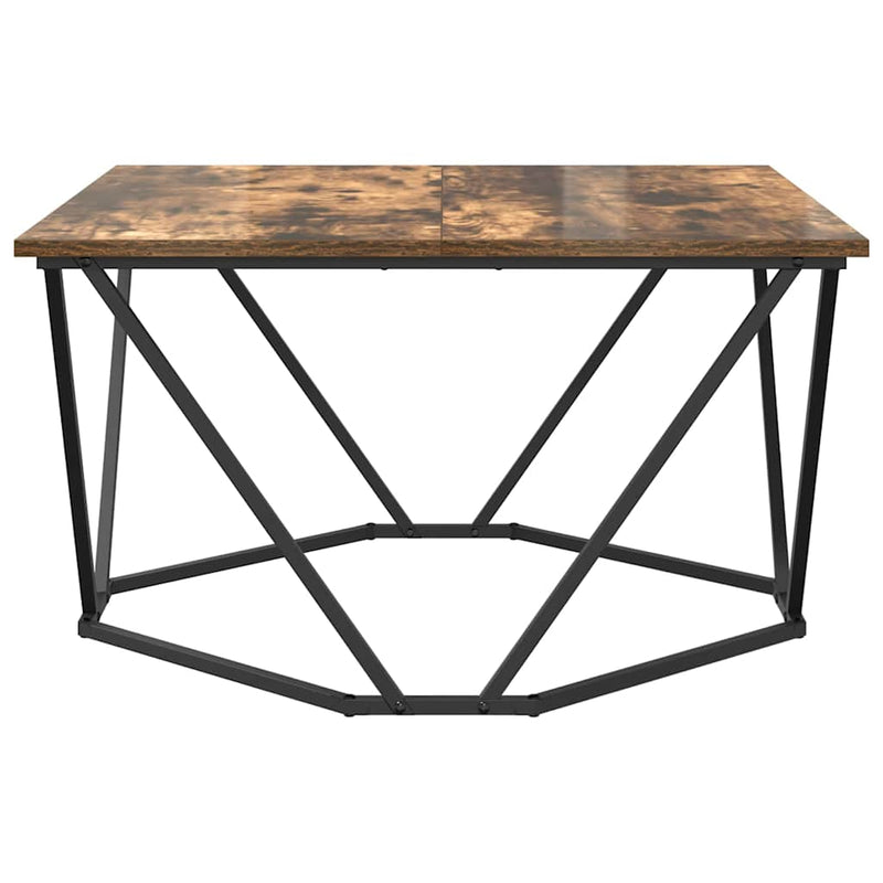 vidaXL Dohányzóasztal Füstölt tölgy 80 x 80 x 45 cm Műszaki fa és acél