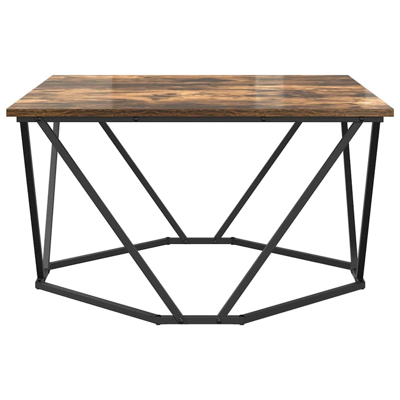 vidaXL Dohányzóasztal Füstölt tölgy 80 x 80 x 45 cm Műszaki fa és acél