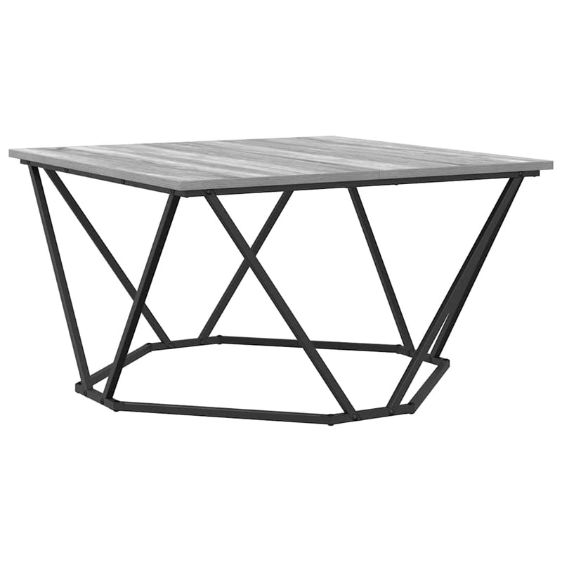 vidaXL Dohányzóasztal Szürke sonoma 80 x 80 x 45 cm Műszaki fa és acél