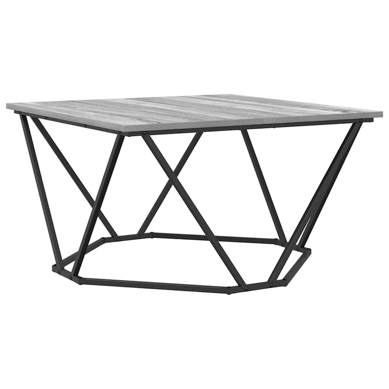 vidaXL Dohányzóasztal Szürke sonoma 80 x 80 x 45 cm Műszaki fa és acél