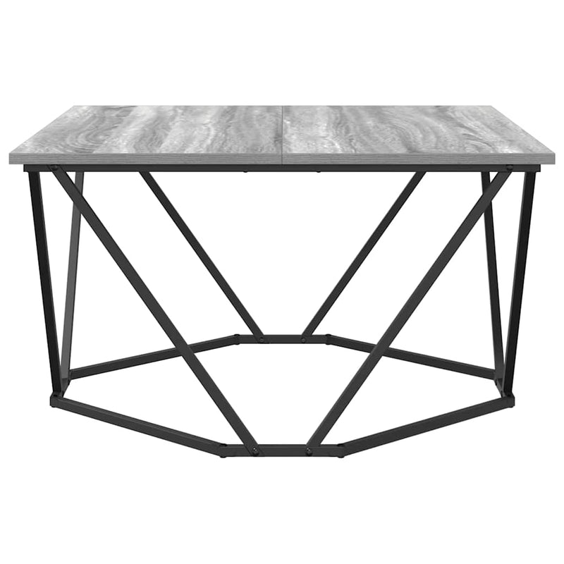 vidaXL Dohányzóasztal Szürke sonoma 80 x 80 x 45 cm Műszaki fa és acél
