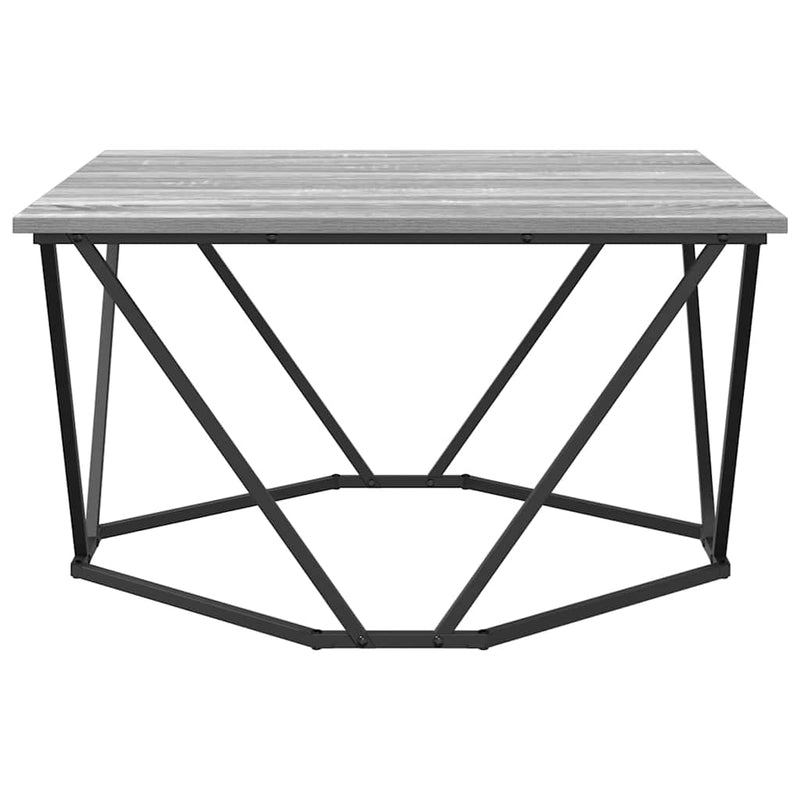 vidaXL Dohányzóasztal Szürke sonoma 80 x 80 x 45 cm Műszaki fa és acél
