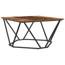 vidaXL Dohányzóasztal Öreg fa 80 x 80 x 45 cm Műszaki fa és acél